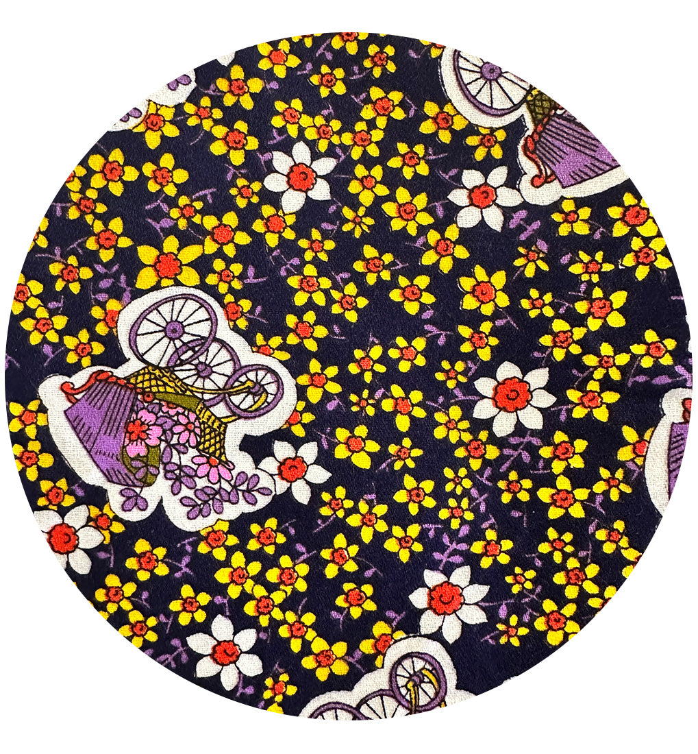 200cms Cute Floral Fabric Purple & Yellow