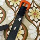 Genuine Leather Black & Orange Belt WIDE