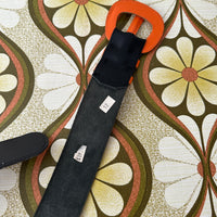 Genuine Leather Black & Orange Belt WIDE
