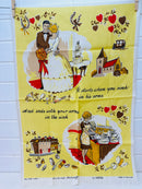 RARE Love & Marriage Tea Towel Vintage ULSTER