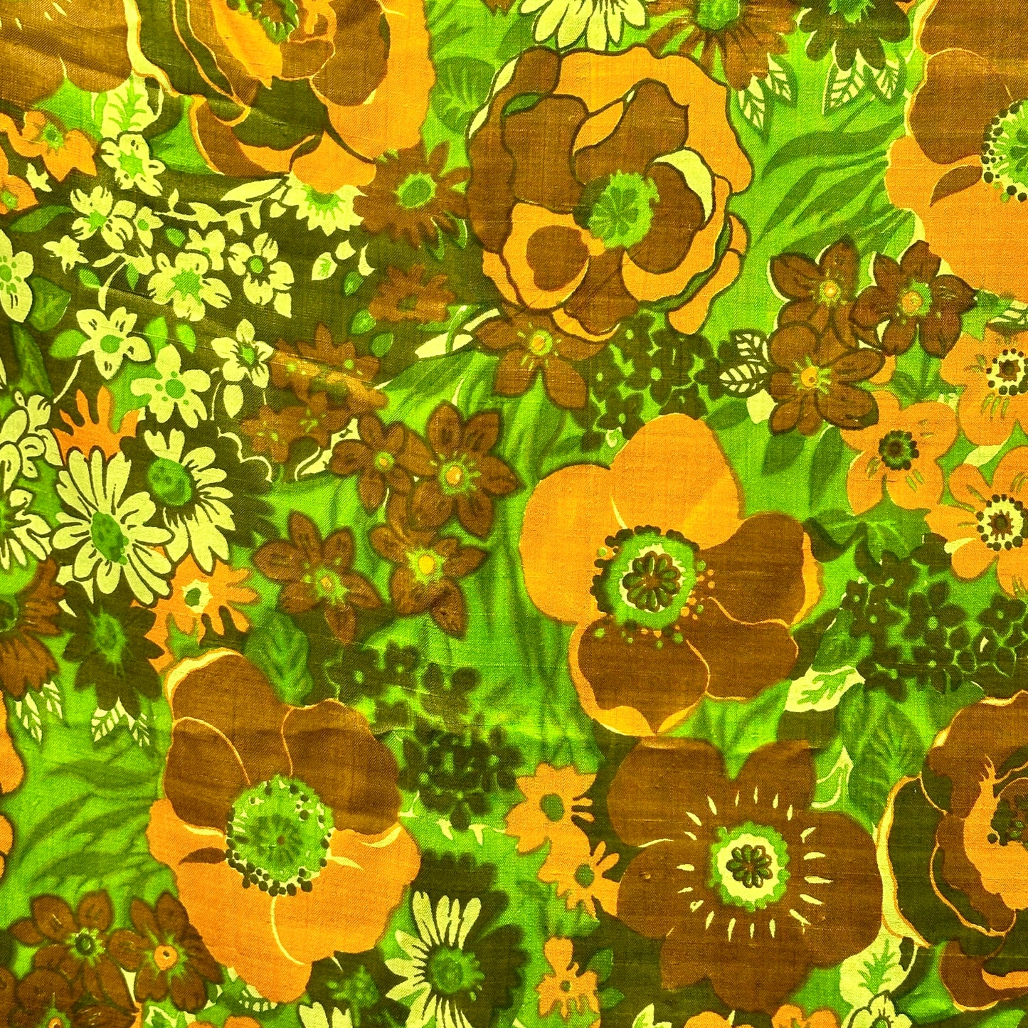 350cms Green Floral SILK Fabric Beautiful