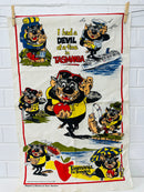 Vintage TASMANIA Tea Towel DEVIL