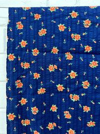 285cms All Cotton Vintage Paseo Navy Blue Floral