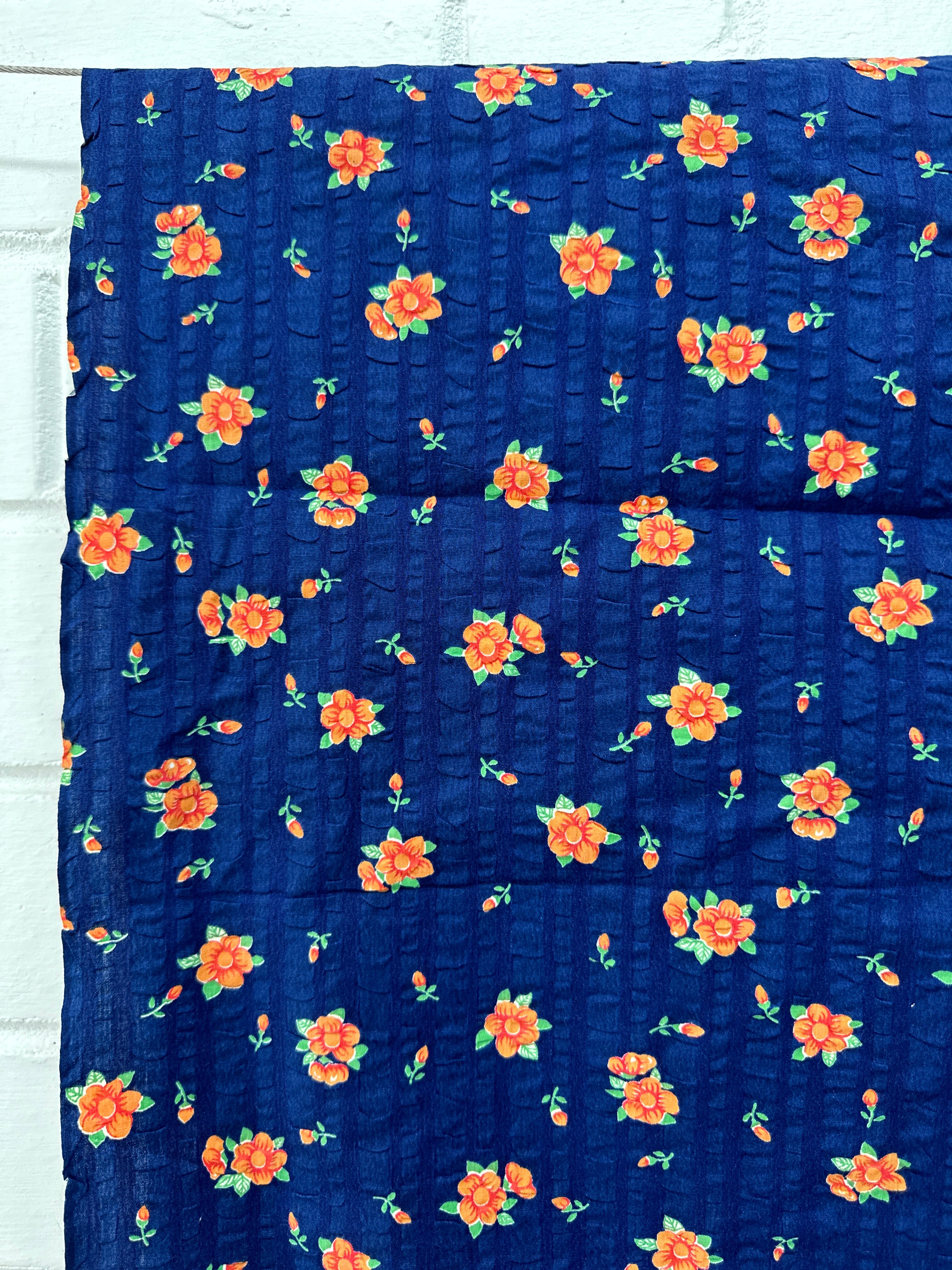 285cms All Cotton Vintage Paseo Navy Blue Floral