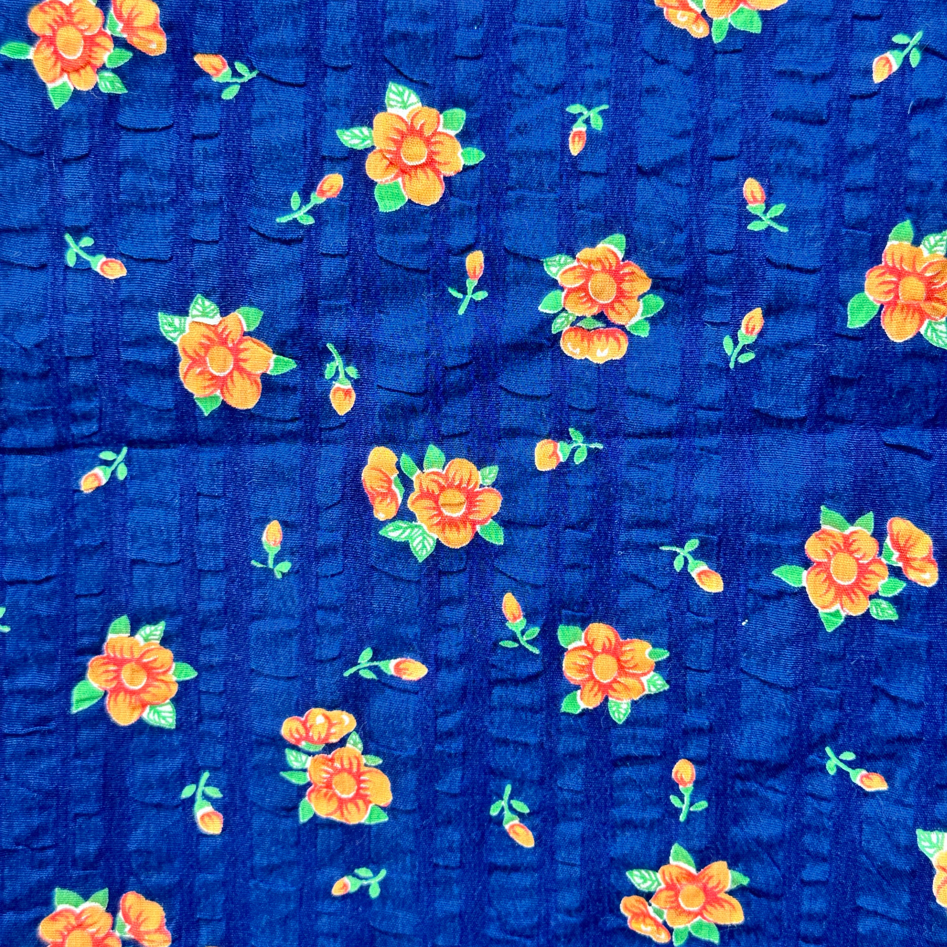 285cms All Cotton Vintage Paseo Navy Blue Floral