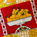 Adorable Fruit UNUSED Cotton Scales Tea Towel RED