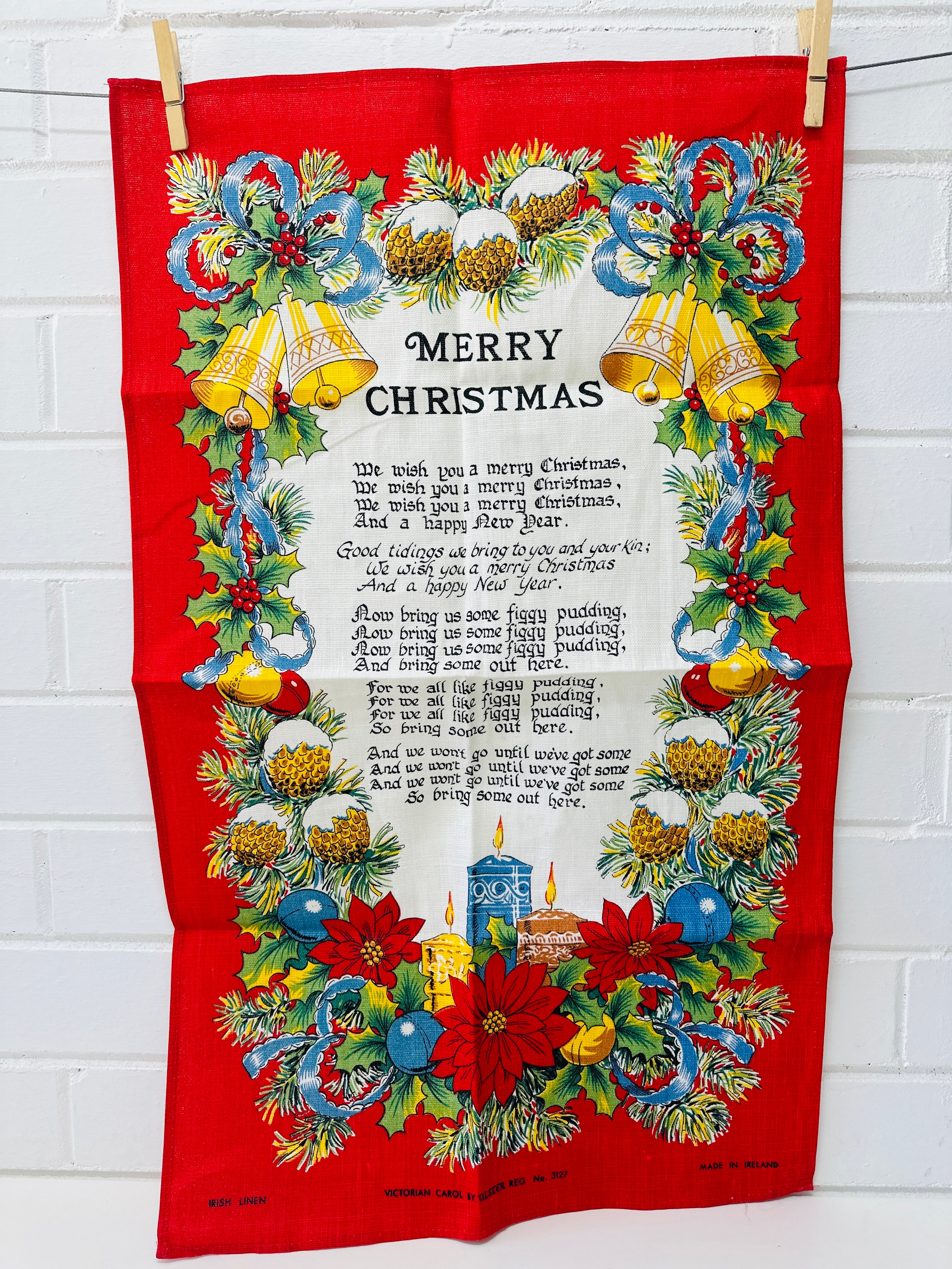 UNUSED Made in IRELAND Xmas Tea Towel