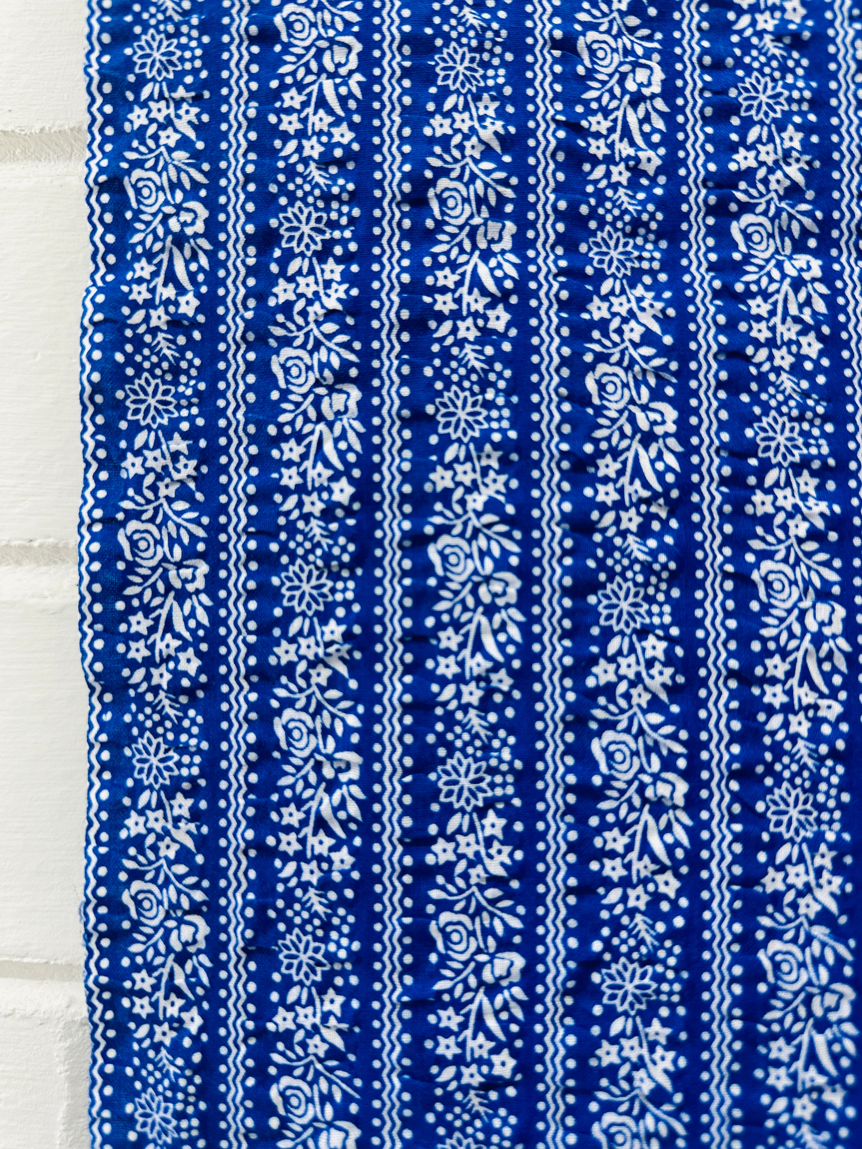 240cms VINTAGE Floral Fabric PRETTY BLUES