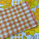 Unused Linen VINTAGE Tea Towel ORANGE