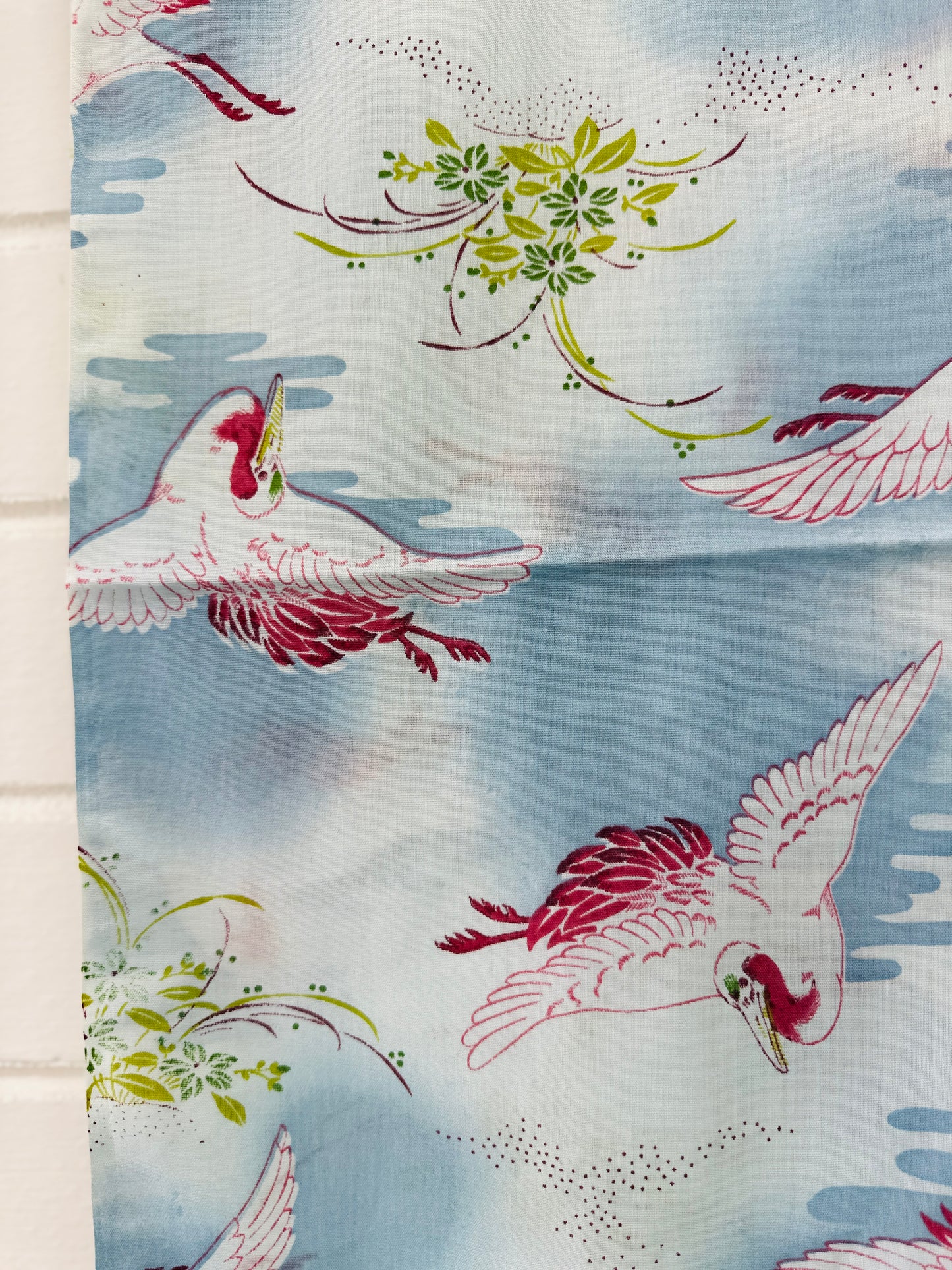 420cms Birds Blue & Red Fabric