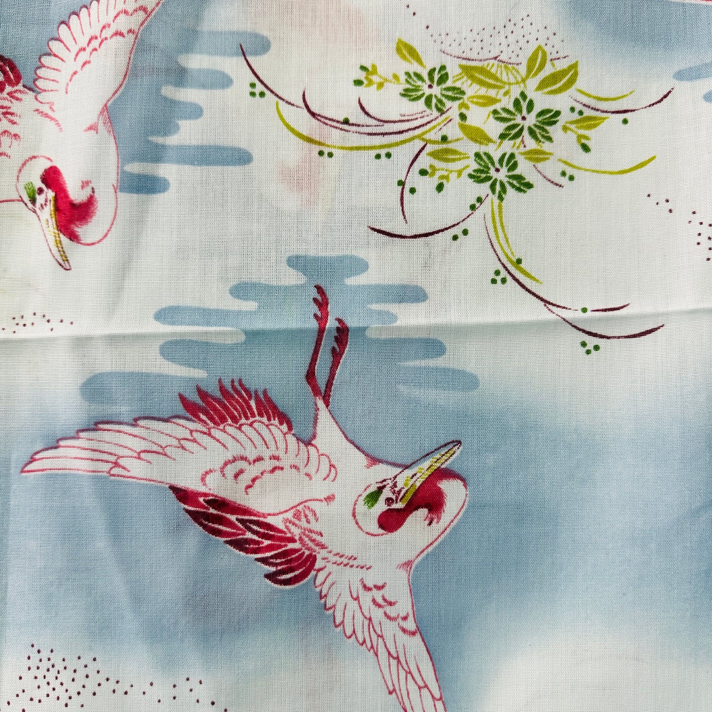 420cms Birds Blue & Red Fabric