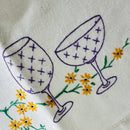 Vintage Linen Tea Towel Embroidered