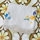 Vintage Linen Tablecloth Lace Embroidery Stunning