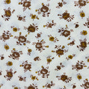 240cms SWEET Brown Floral Vintage Fabric
