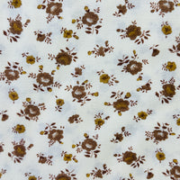 240cms SWEET Brown Floral Vintage Fabric