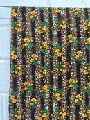 220cms Pretty Brown Floral Vintage Fabric