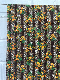 220cms Pretty Brown Floral Vintage Fabric