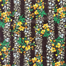 220cms Pretty Brown Floral Vintage Fabric
