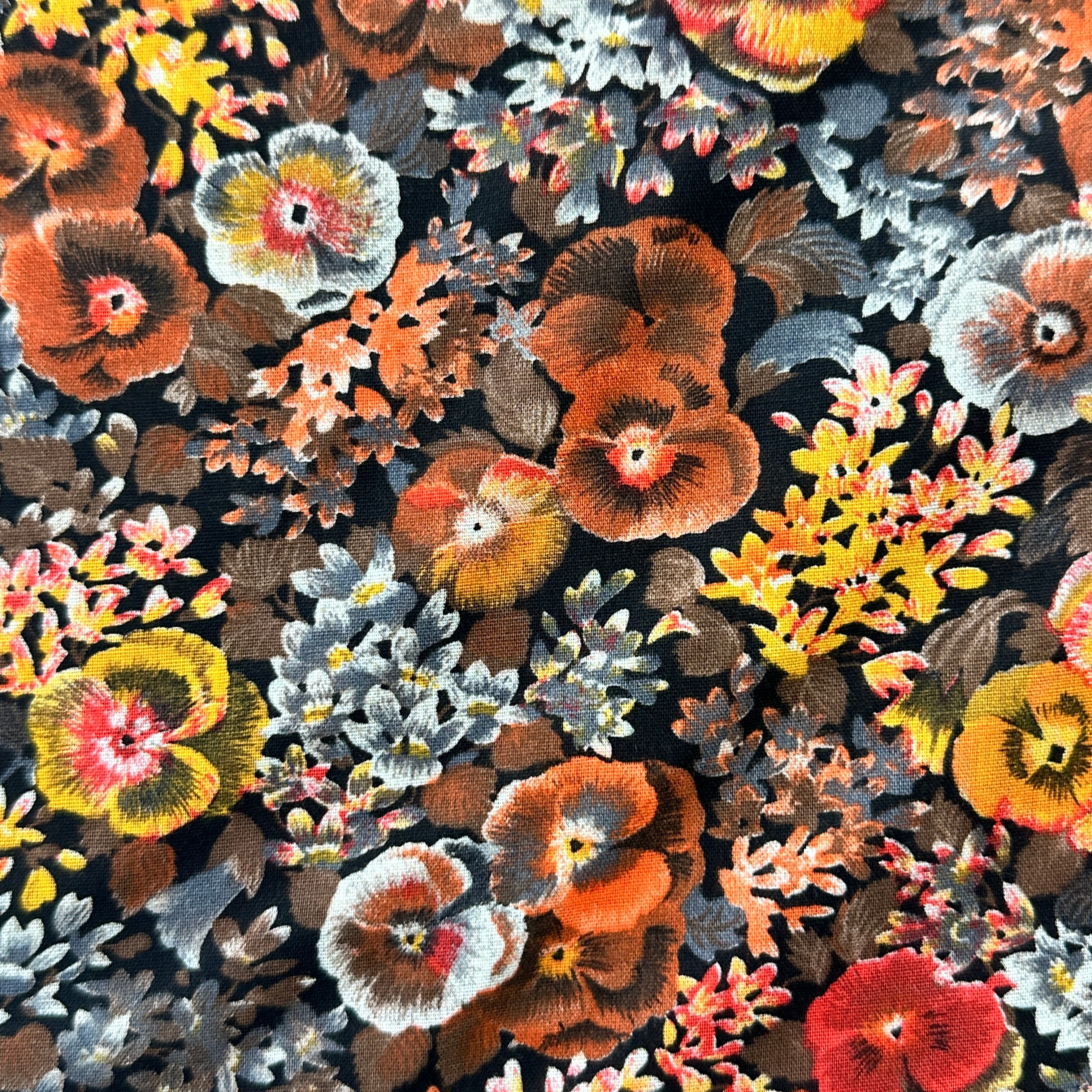 300cms Cranston Print Schwartz Liebman Brown Floral Fabric