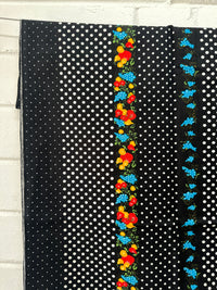 170cms FUN Vintage Black Florals