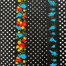 170cms FUN Vintage Black Florals