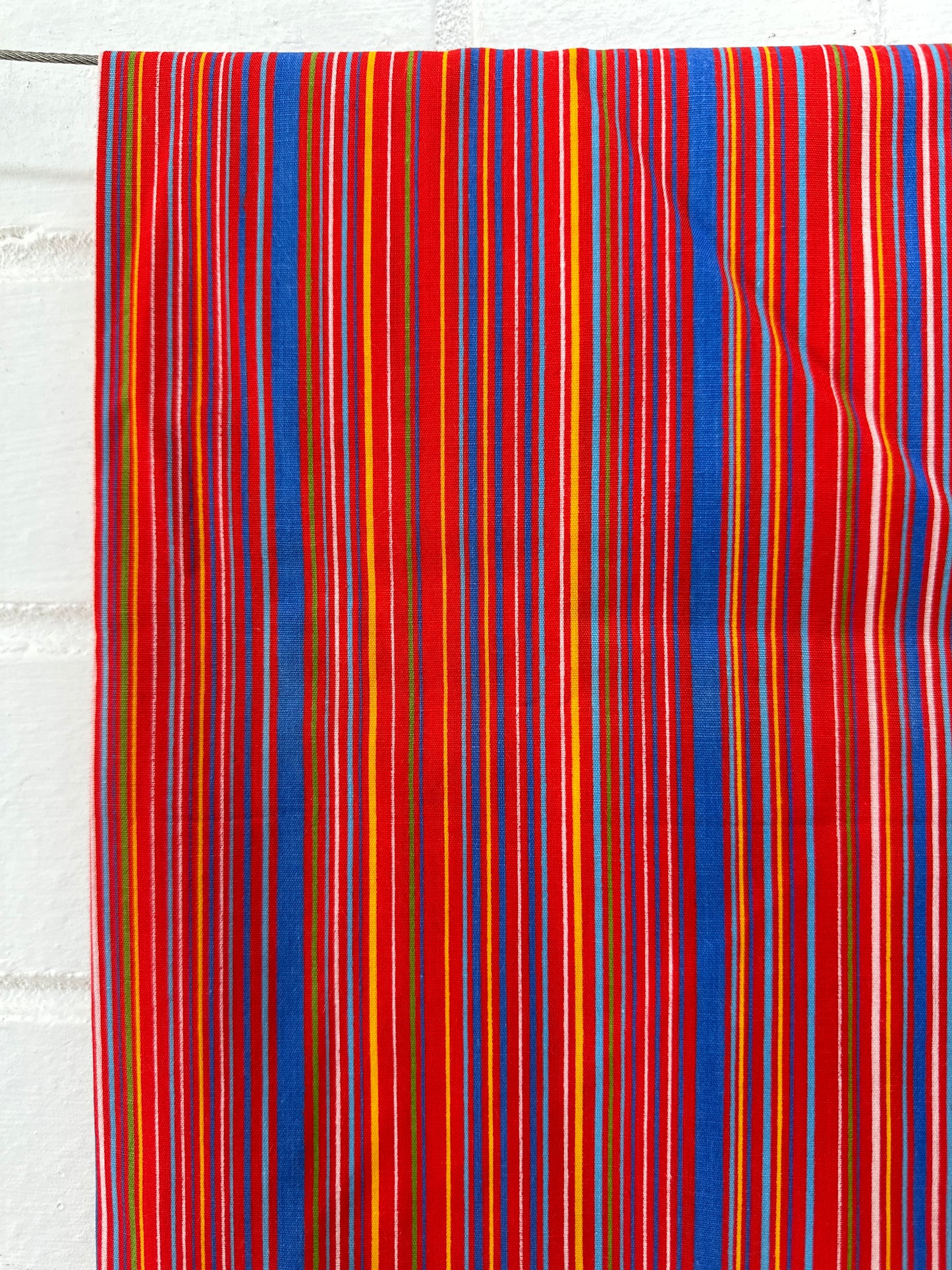 200cms Vintage RED Stripes Cotton Fabric