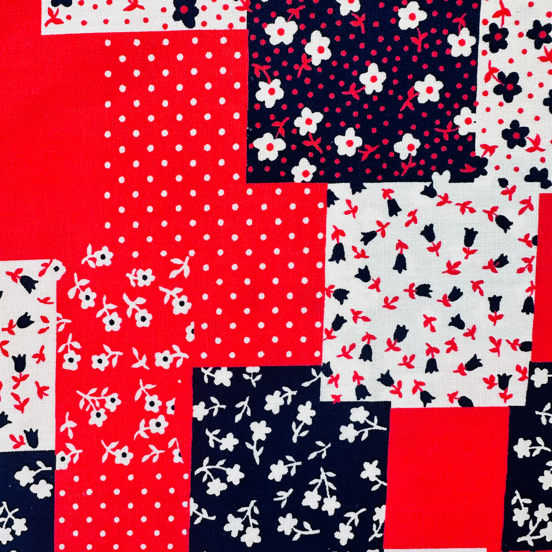 120cms Vintage Red Cotton Patch Fabric