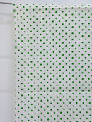 140cms Green & White Vintage Cotton Polka Dot Fabric