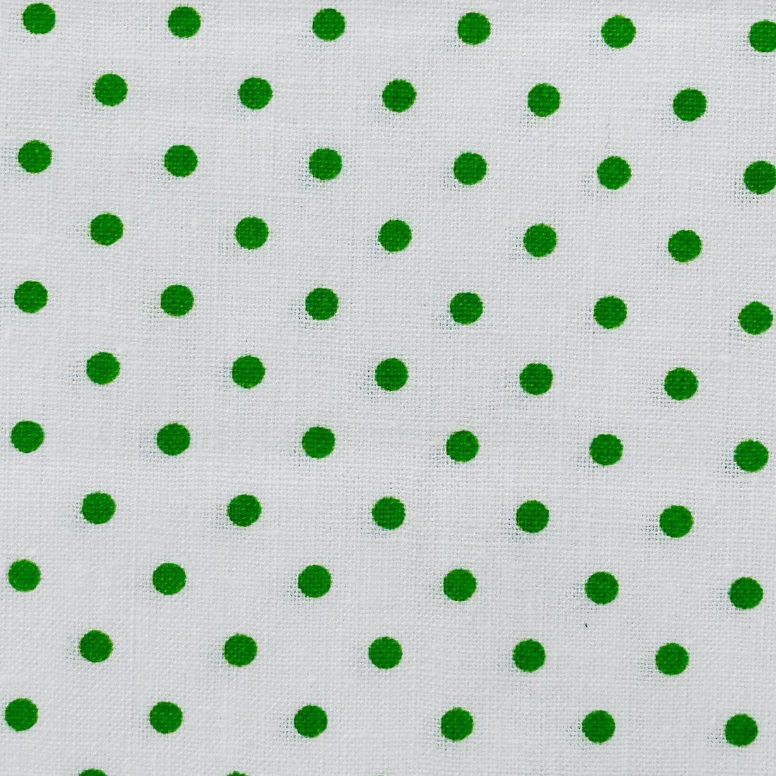 140cms Green & White Vintage Cotton Polka Dot Fabric