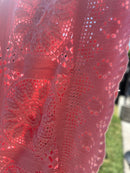 HUGE Handmade Knitted Bedspread Pink WOOL As New