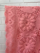 HUGE Handmade Knitted Bedspread Pink WOOL As New