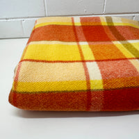 Pure WOOL Vintage Orange & Yellow Blanket