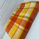 Pure WOOL Vintage Orange & Yellow Blanket