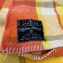 Pure WOOL Vintage Orange & Yellow Blanket