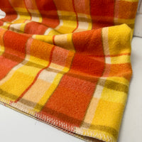 Pure WOOL Vintage Orange & Yellow Blanket