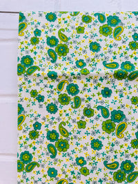 100cms Adorable Vintage Green Floral Fabric