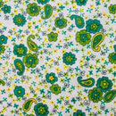 100cms Adorable Vintage Green Floral Fabric