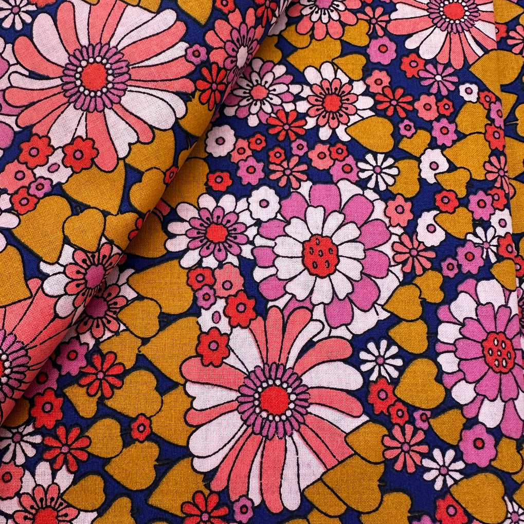 150cms Sourced from Spain Cotton Floral Fabric ~ Several Metres Available
