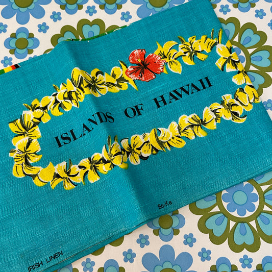 Vintage UNUSED Hawaii Tea Towel Linen