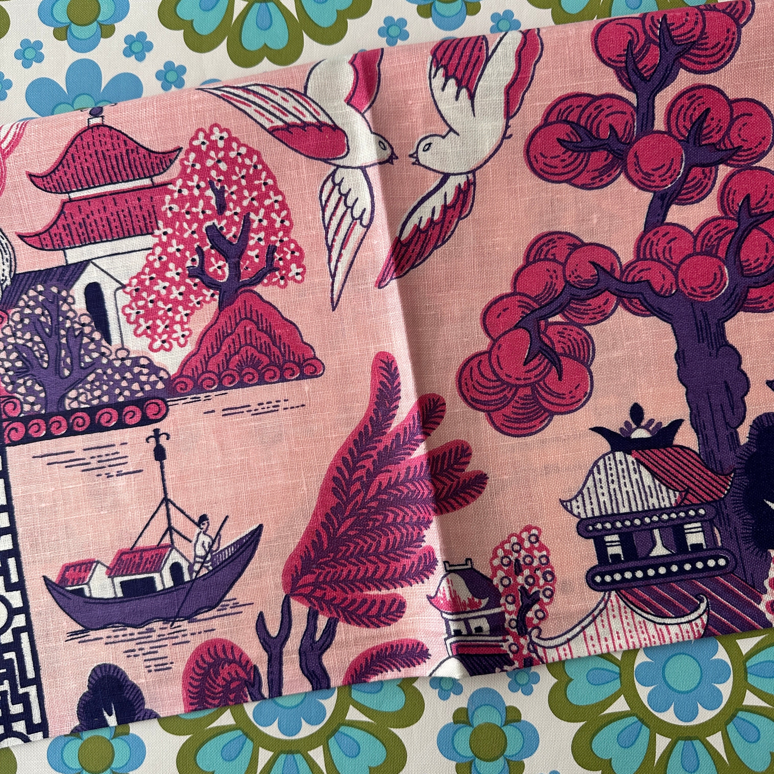 Asian Inspired VINTAGE New Tea Towel