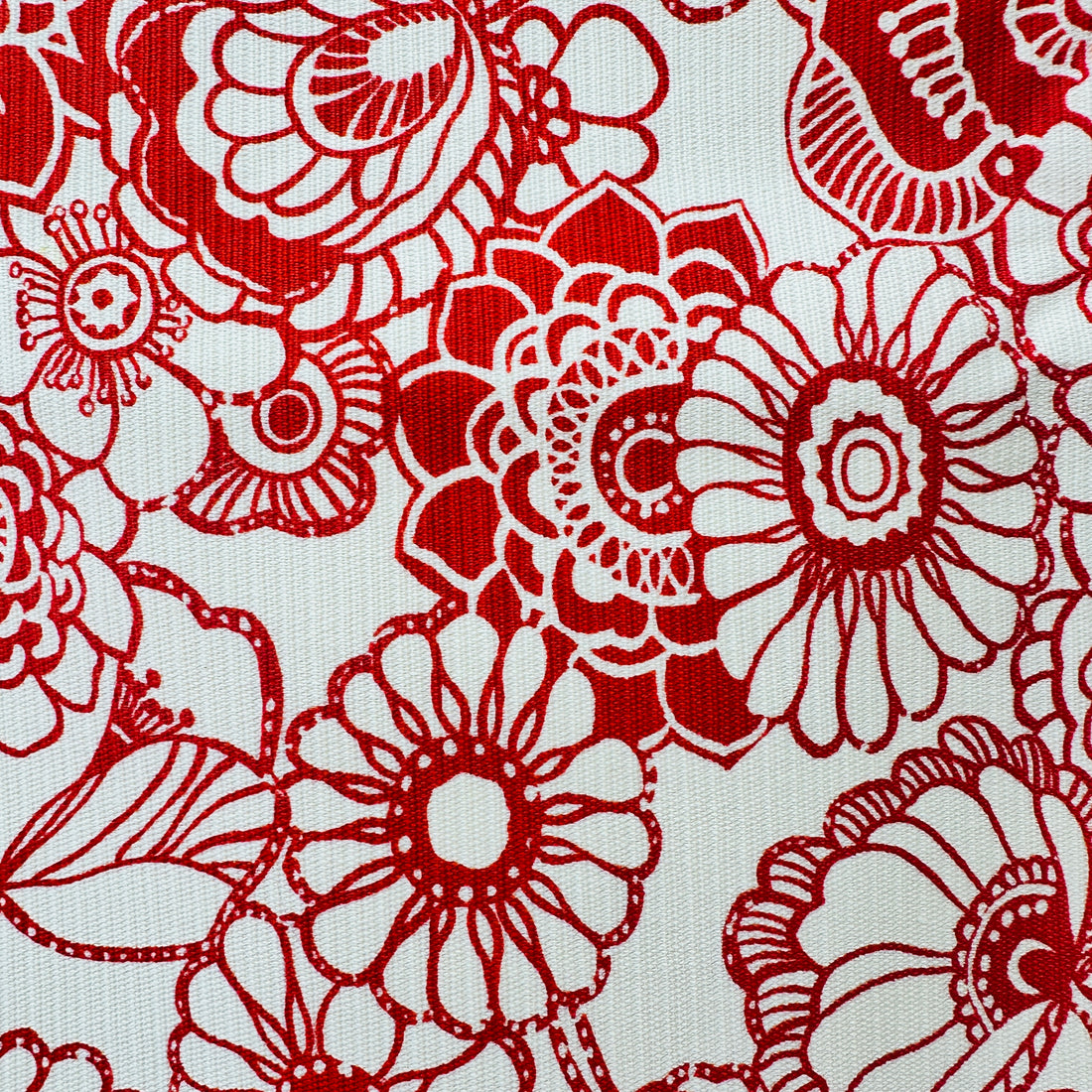 105cms Red & White VINTAGE Floral Cotton Fabric