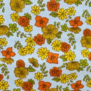 90cms STUNNING Cotton VINTAGE Yellow Floral Fabric