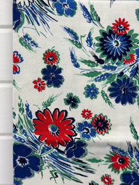 100cms BEAUTIFUL Blue VINTAGE Floral Fabric