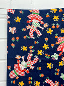 175cms Rare VINTAGE Floral Girl Cotton Fabric