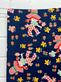 175cms Rare VINTAGE Floral Girl Cotton Fabric