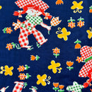 175cms Rare VINTAGE Floral Girl Cotton Fabric