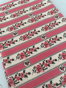 Made in Portugal Cotton Pink Striped Fabric