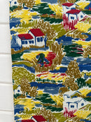 88cms Vintage RETRO Linen / Cotton Fabric