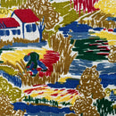 88cms Vintage RETRO Linen / Cotton Fabric