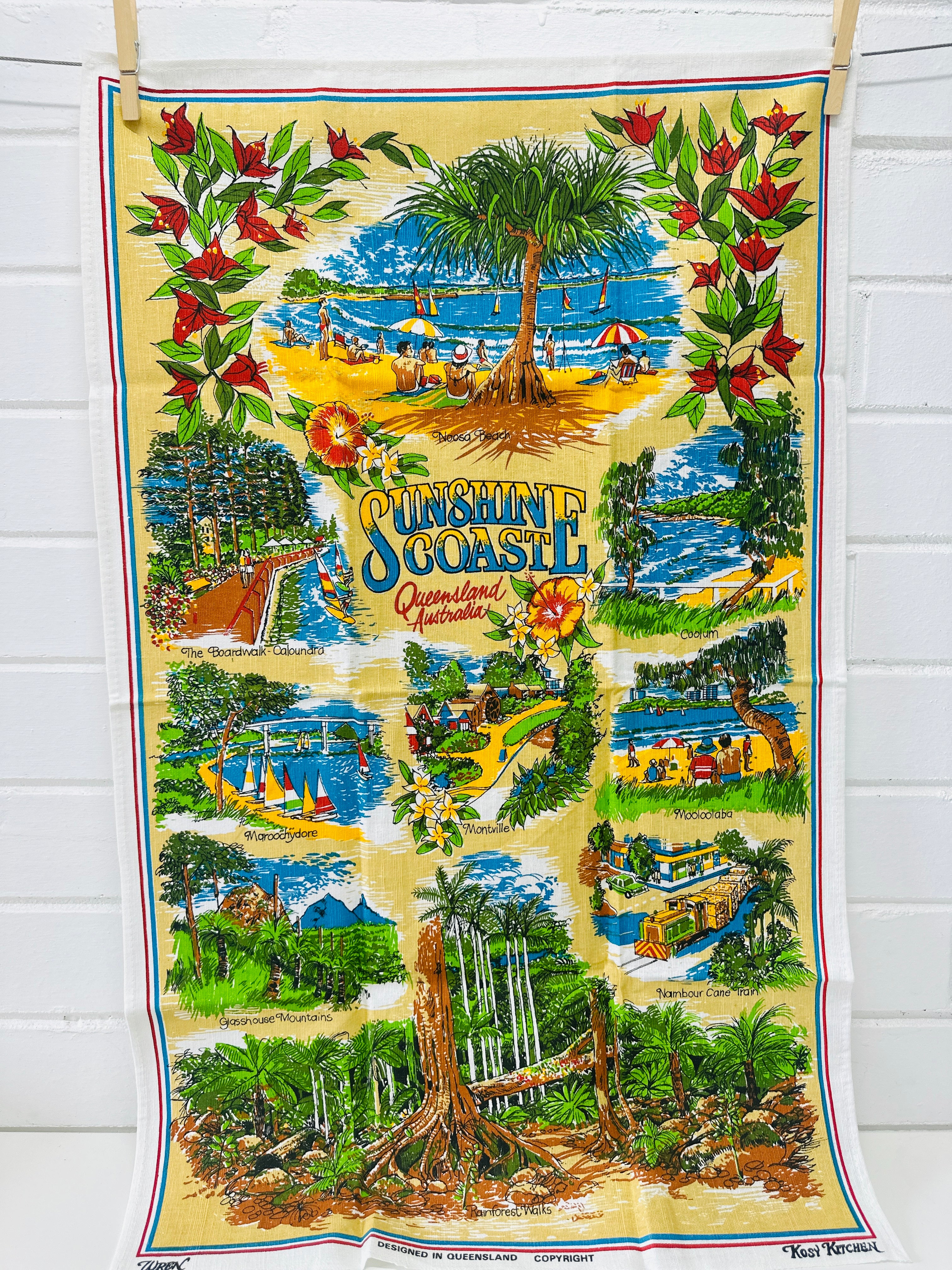 SUNSHINE Coast Wren UNUSED Tea Towel